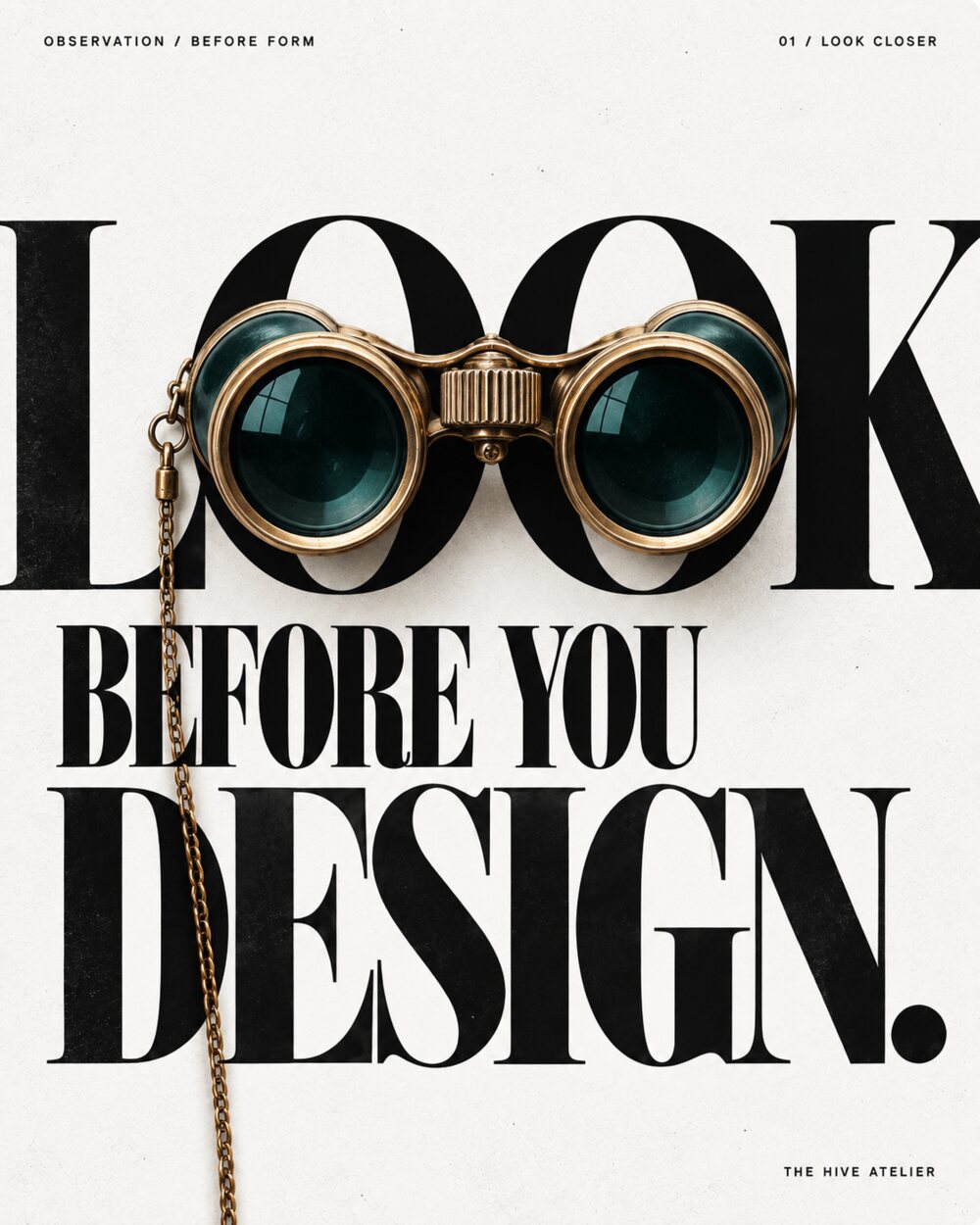 Editorial artwork reading Look Before You Design