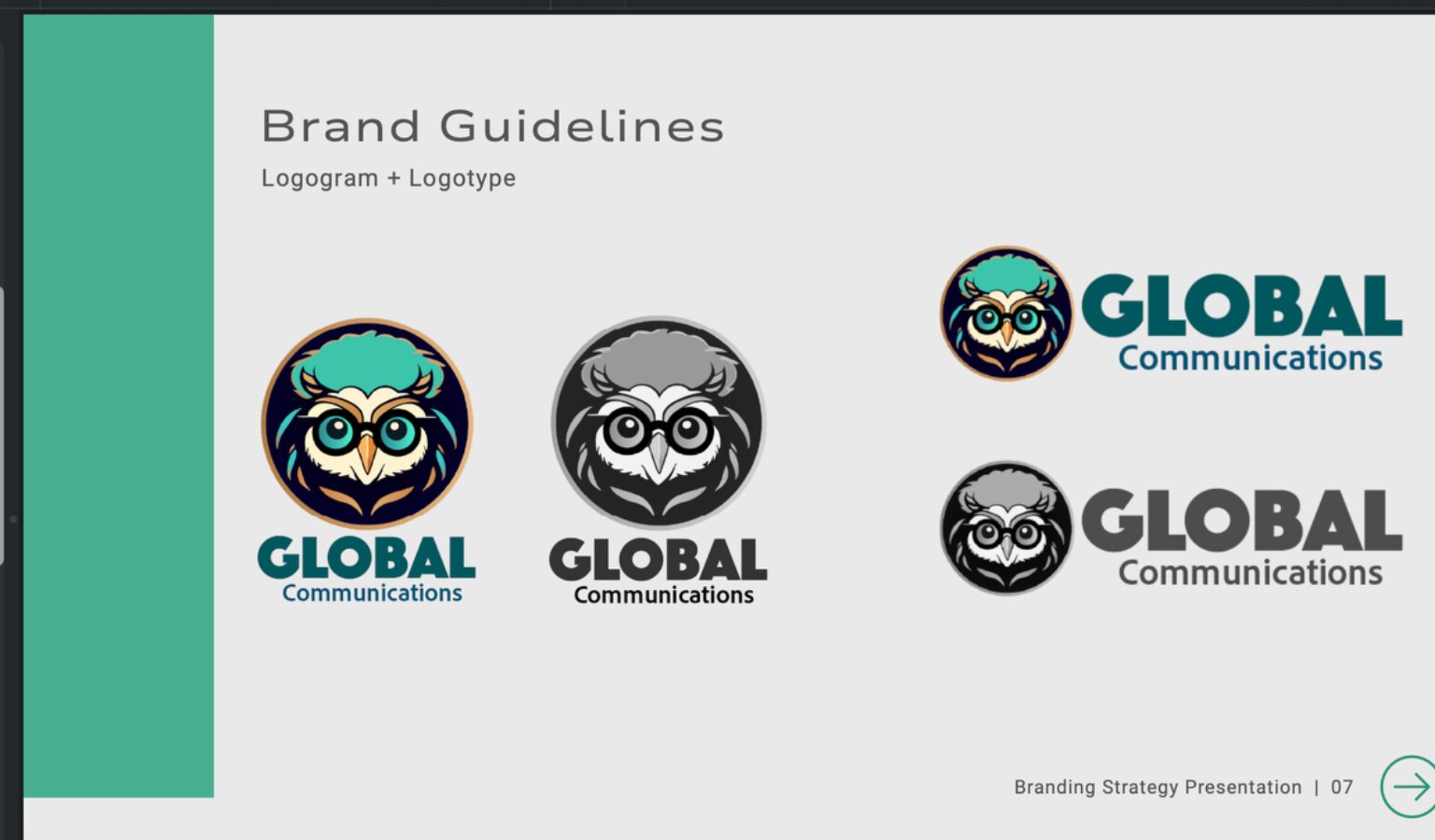 Global Communications logo system and brand guidelines
