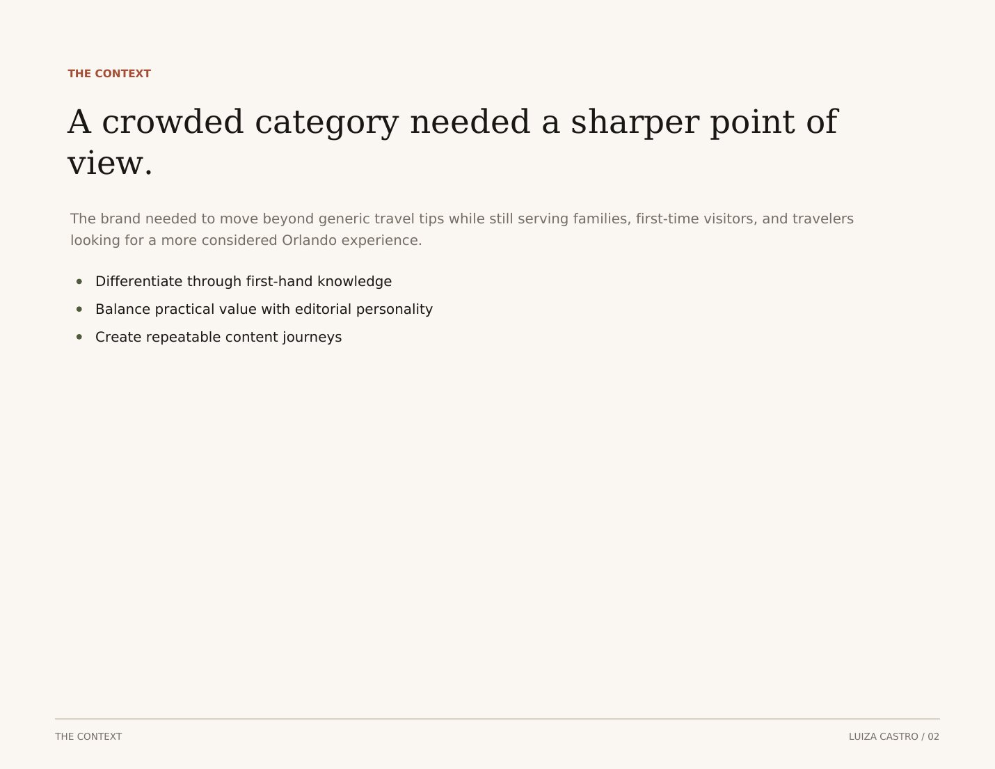 Market research page for Incrivelmente Orlando