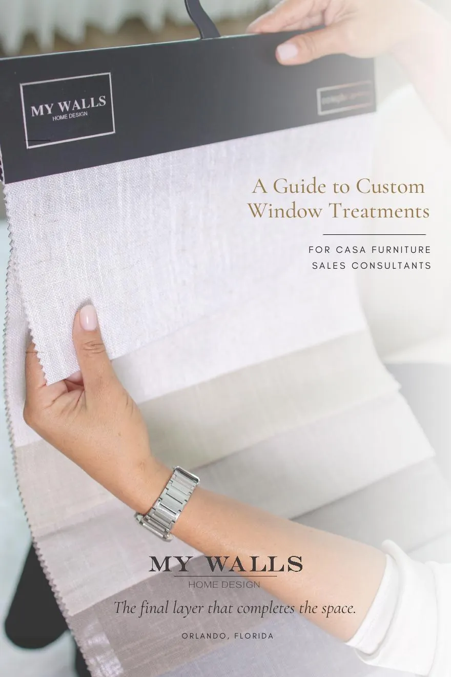 Guide cover: a guide to custom window treatments for sales consultants.