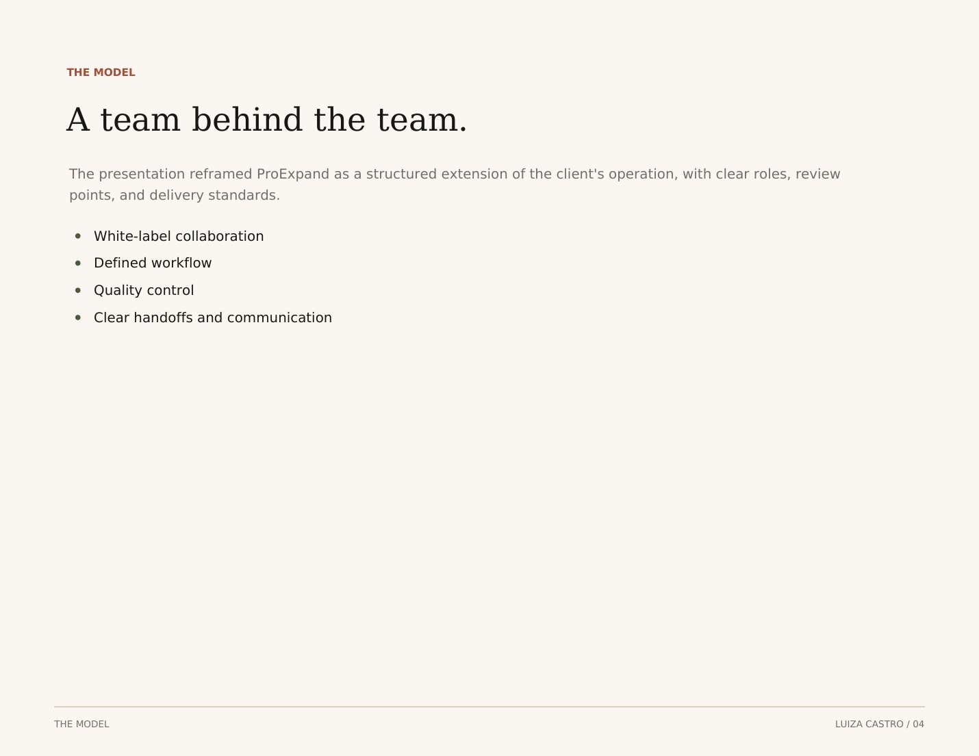 ProExpand delivery process presentation page