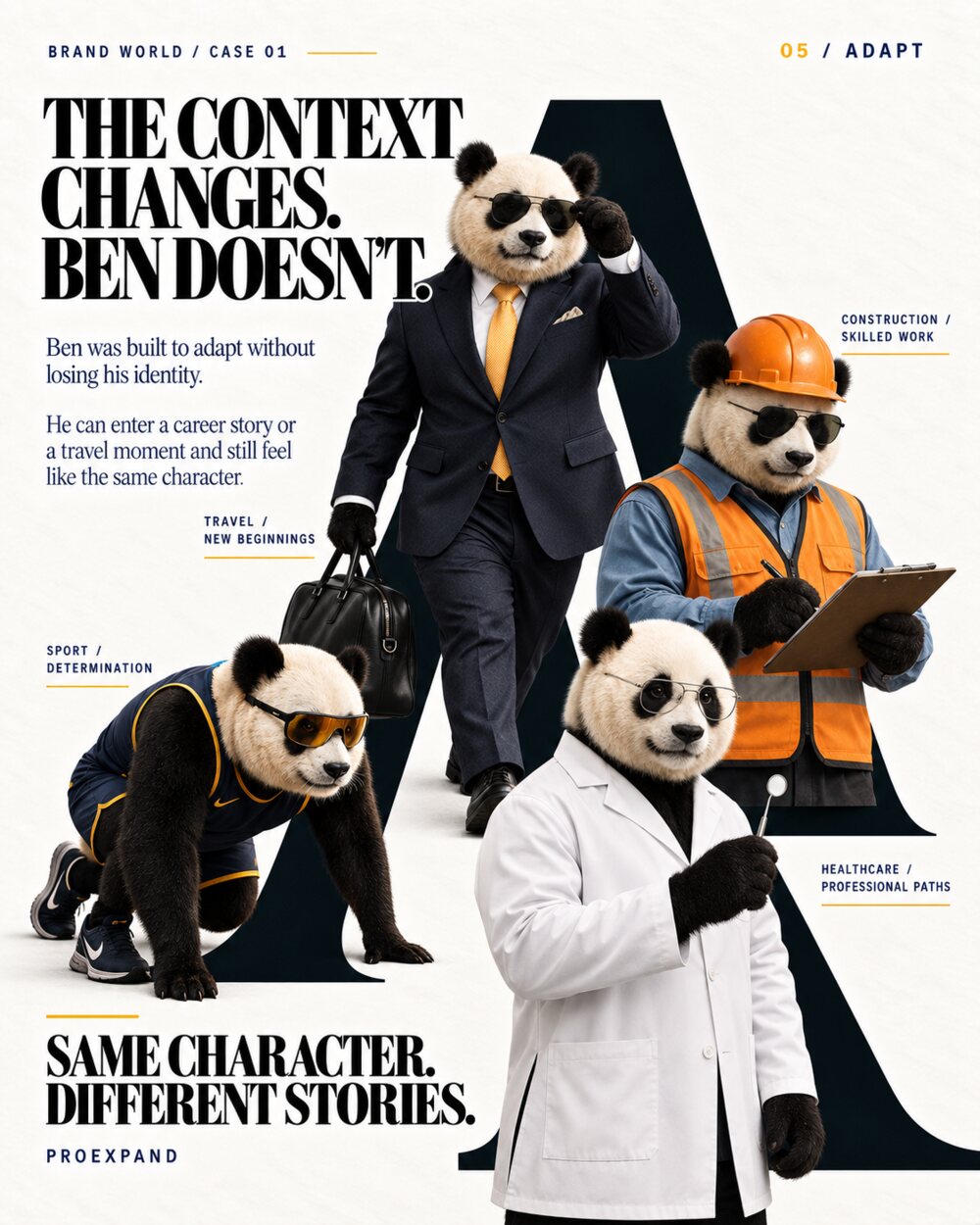Ben character adapting to different stories